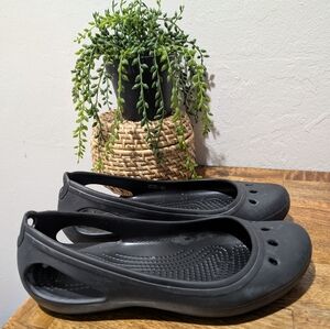 Crocs Women’s Size 8 Kadee Ballet Flats Black Slingback Slip On Shoes‎
